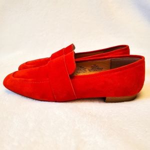 Halogen Red Suede Slip On Loafer